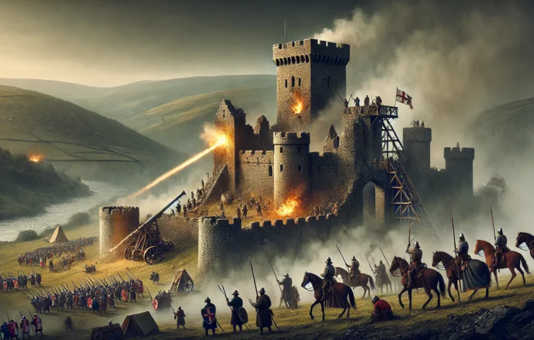 AI generated image of The Siege of Dolforwyn Castle